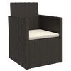 vidaXL 4-tlg. Garten-Lounge-Set mit Kissen Poly Rattan Schwarz