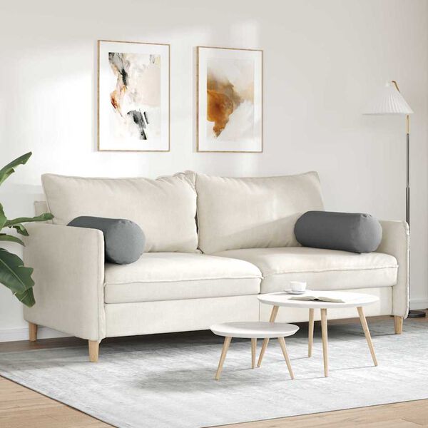 vidaXL Bolsterkissen 2 Stück Dunkelgrau Ø 25 x 70 cm Stoff