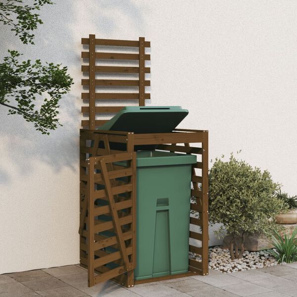 vidaXL Mülltonnenbox Honigbraun 84x90x128,5 cm Massivholz Kiefer