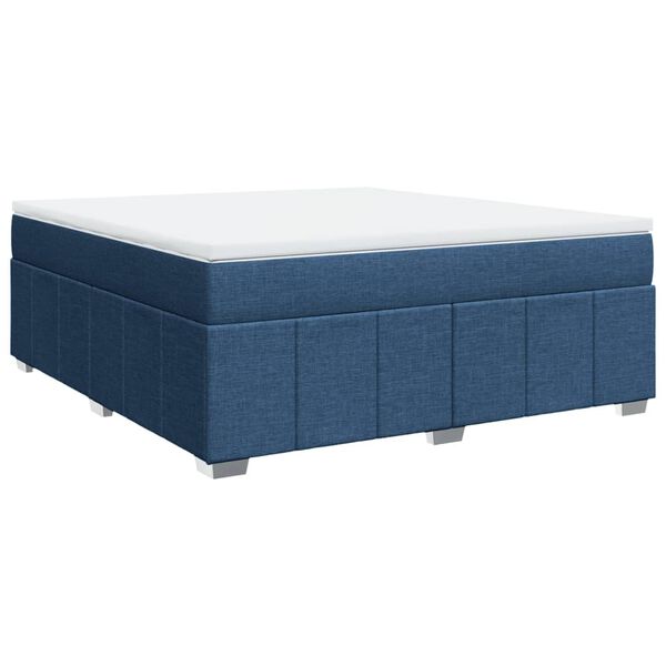 vidaXL Boxspringbett mit Matratze Blau 180x200 cm Stoff