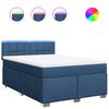 vidaXL Boxspringbett mit Matratze Blau 140x200 cm Stoff