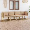 vidaXL Gartensofa 4-Sitzer mit Kissen in Beige