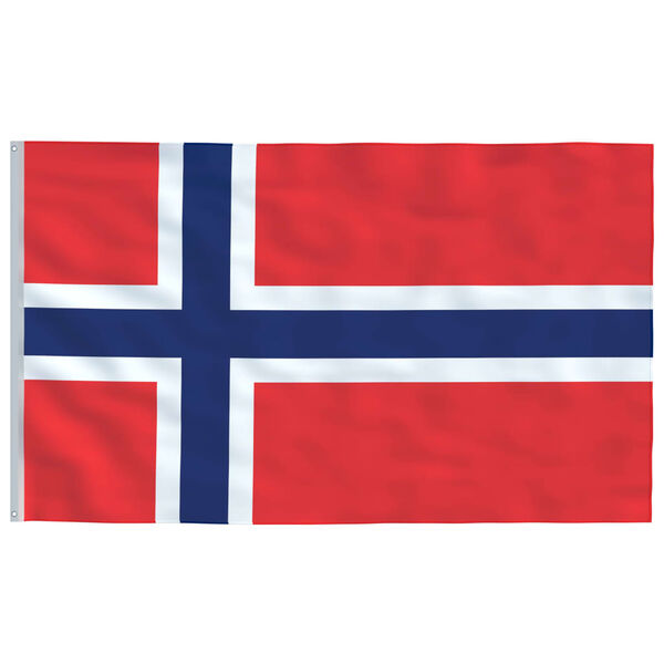 vidaXL Flagge Norwegens mit Mast 5,55 m Aluminium
