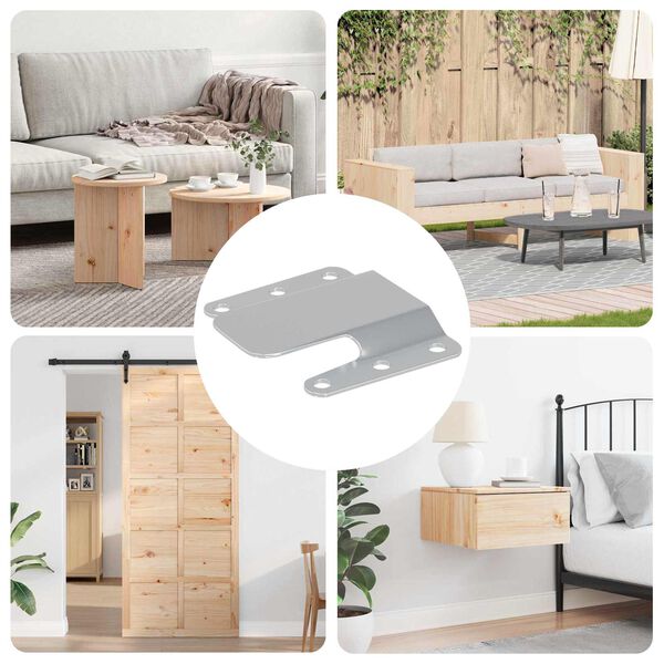 vidaXL Flush-Montagehalterung 419 pcs Silber 75 x 66 mm Stahl