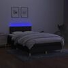 vidaXL Boxspringbett mit Matratze & LED Schwarz 120x200 cm Stoff