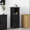 vidaXL Badezimmerschrank mit Speicher mit Tür Schwarz 30 x 35 x 95 cm
