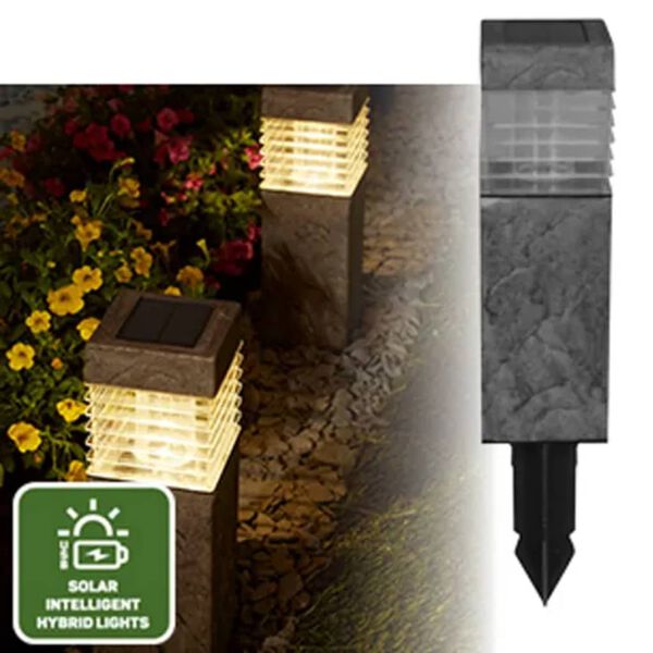 Luxform Intelligente Hybride LED-Garten-Solarleuchte Kansas Anthrazit