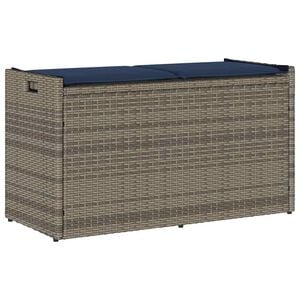 vidaXL Outdoor-Sitzbank mit Stauraum und Kissen Grau 100 cm