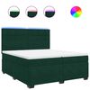 vidaXL Boxspringbett mit Matratze Dunkelgr&uuml;n 200x200 cm Samt