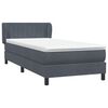 vidaXL Boxspringbett mit Matratze Dunkelgrau 90x210 cm Samt
