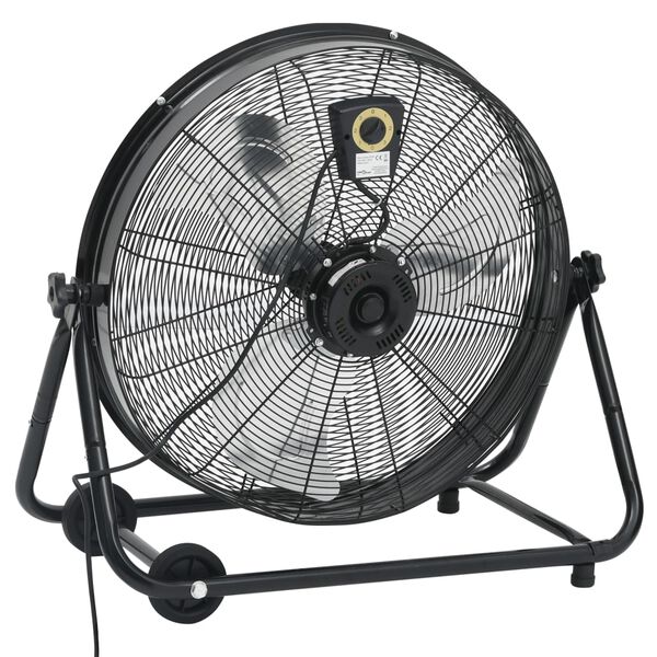 vidaXL Trommelventilator Industriell 60 cm 172,5 W Schwarz