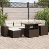 vidaXL 7-tlg. Garten-Sofagarnitur mit Kissen Braun Poly Rattan