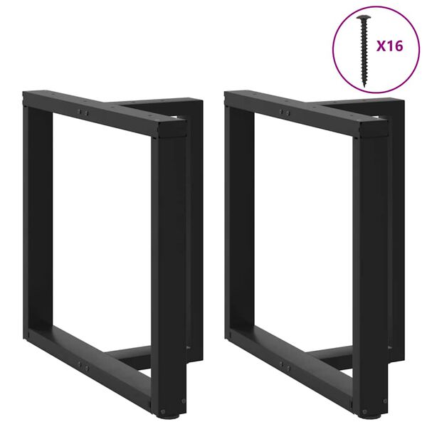 vidaXL Esstischbeine T-Form 2 Stk. Schwarz 80x35x(72-73) cm Stahl