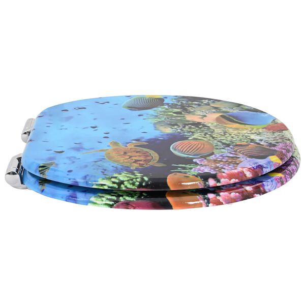 vidaXL Toilettensitz 2 pcs Tiefes Meeresblau 44 x 38 cm MDF-Platte