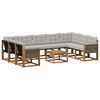 vidaXL Outdoor-Sofagarnitur 10 stk. Natur und Hellgrau