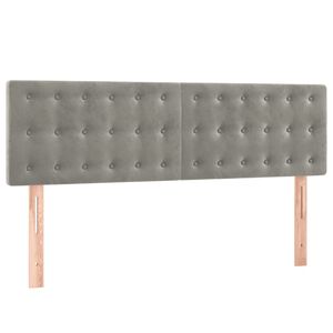 vidaXL Kopfteile Hellgrau 144x5x78/88 cm Samt