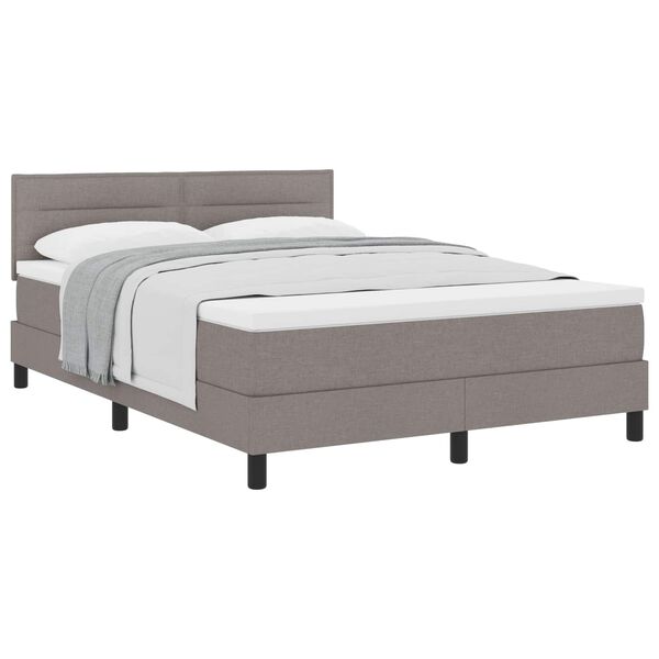 vidaXL Boxspringbett mit Kopfteil Taupe 140 x 190 cm Stoff