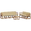 vidaXL Outdoor-Sofagarnitur mit Kissen 8 pcs Natur und Beige