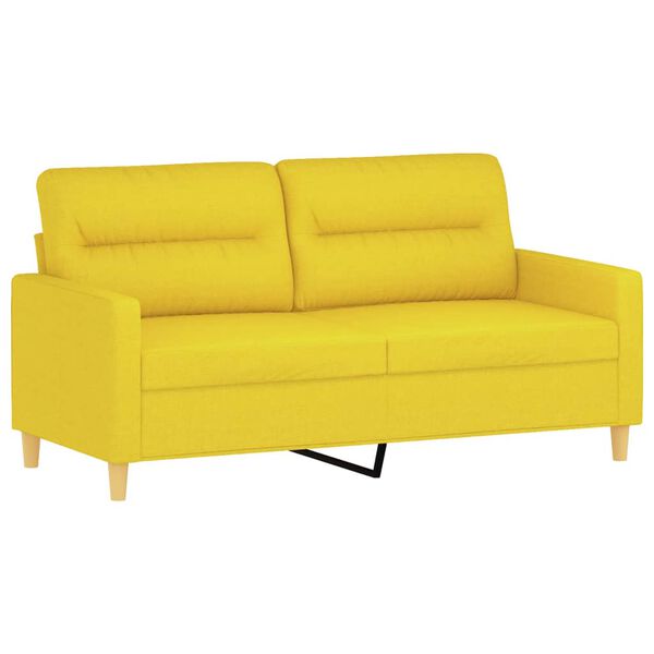 vidaXL 2-Sitzer-Sofa Hellgelb 140 cm Stoff