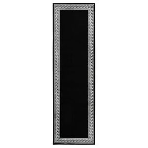 vidaXL Teppichl&auml;ufer BCF Schwarz mit Motiv 60x200 cm
