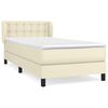 vidaXL Boxspringbett mit Matratze Creme 80x200 cm Kunstleder
