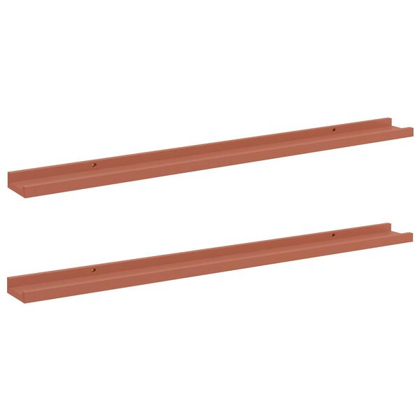vidaXL Wandregal mit Regal 2 pcs Rot 100 x 9 x 3 cm Holzwerkstoff