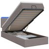 vidaXL Ottoman-Bett mit Matratze und LED Taupe 90 x 190 cm Stoff