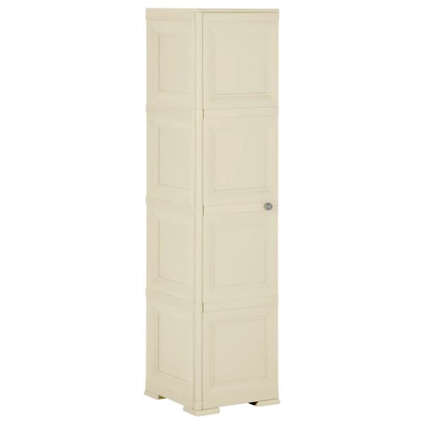 vidaXL Kunststoffschrank 40x43x164 cm Holzdesign Angora-Wei&szlig;