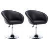 vidaXL Esszimmerstühle 2 Stk. Drehbar Schwarz Kunstleder