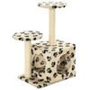 vidaXL Katzen-Kratzbaum Sisal 60 cm Beige Pfoten-Aufdruck