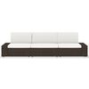 vidaXL Modulares 3-Sitzer-Sofa Poly Rattan Braun