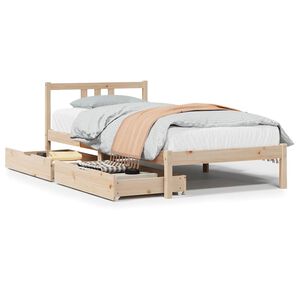 vidaXL Massivholzbett ohne Matratze 75x190 cm Kiefernholz
