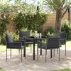 vidaXL Garten Essgruppe 5 pcs Schwarz und Grau PE-Rattan