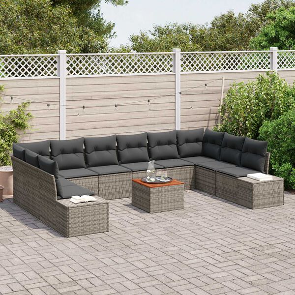 vidaXL Garten-Sofa-Set 11 pcs Grau