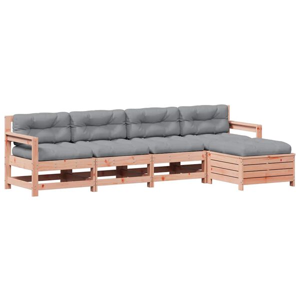 vidaXL 5-tlg. Garten-Lounge-Set mit Kissen Massivholz Douglasie