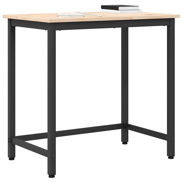 vidaXL Tisch Natur 80 x 50 x 77 cm Ingenieure Holz und Stahl