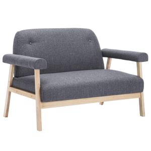 vidaXL 2-Sitzer-Sofa Stoff Dunkelgrau