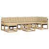 vidaXL Outdoor-Sofagarnitur mit Kissen 8 pcs Wei&szlig; und Beige