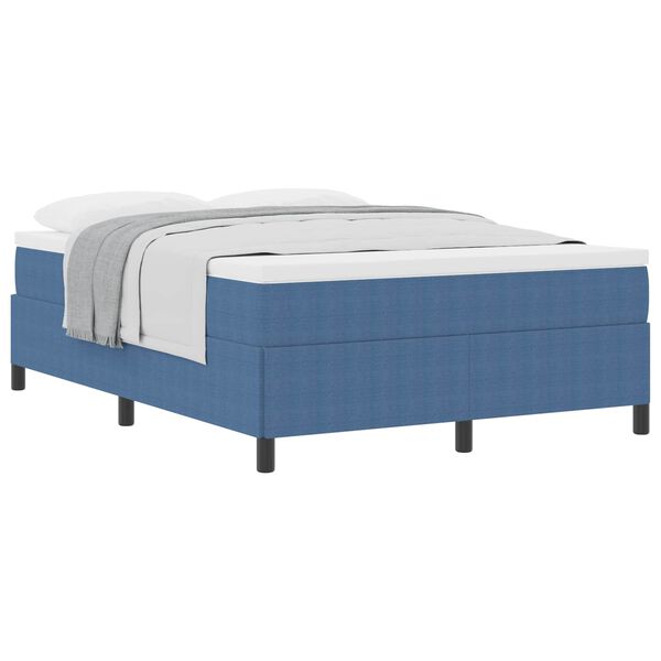 vidaXL Boxspringbett Blau 140 x 200 cm Samt