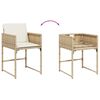 vidaXL 17-tlg. Garten-Essgruppe mit Kissen Beige Poly Rattan