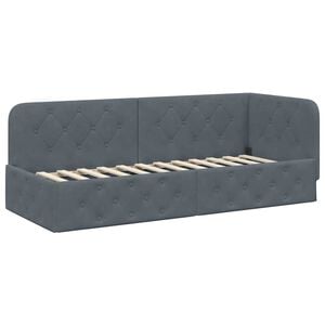 vidaXL Eckbettgestell Dunkelgrau 80 x 200 cm Samt