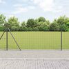 vidaXL Zaun mit Pfosten Grau 1 x 25 m Stahl und PVC
