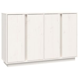 vidaXL Sideboard Wei&szlig; 120x35x80 cm Massivholz Kiefer