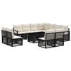 vidaXL Gartensofa-set 12 Stk. Schwarz und Cremewei&szlig; Poly-Rattan