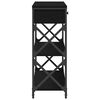 vidaXL Konsole Tisch mit Regal Schwarz Eichen-Optik 75 x 28 x 75 cm