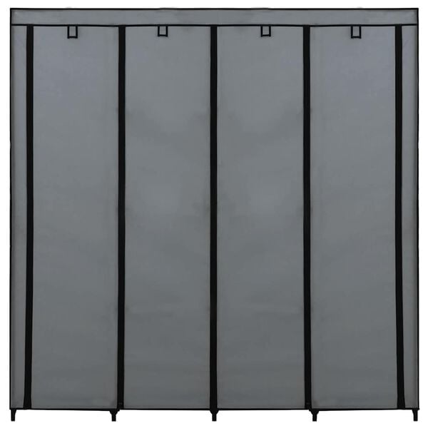 vidaXL Kleiderschrank mit 4 Fächern Grau 175 x 45 x 170 cm