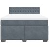 vidaXL Boxspringbett mit Matratze Dunkelgrau 160x200 cm Samt