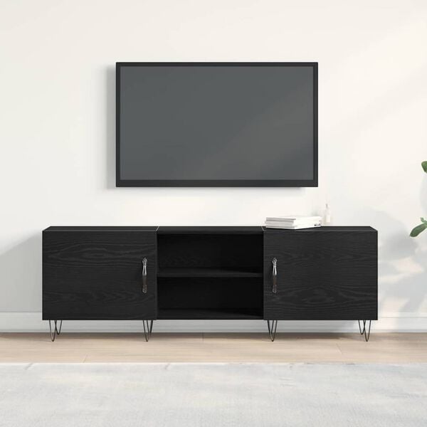 vidaXL TV-Schrankset Schwarz Eichen-Optik 150 x 30 x 50 cm