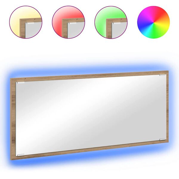 vidaXL Spiegel Artisan-Eiche 90 x 8,5 x 37 cm Holzwerkstoff