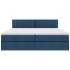 vidaXL Bett mit LED-Lichtleisten mit Kopfteil Blau 180 x 200 cm Stoff